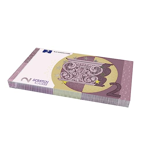 Scratch Lover 100 x 2 € Scratch Cash Fac-Simile Euro Imitation Falschgeld zum Spielen, echte Größe Absolute Neuheit von Scratch Lover