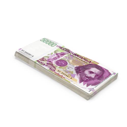 Scratch Cash 100 x ₤ 50.000 Lira Spielgeld (Reale Größe) von Scratch Lover