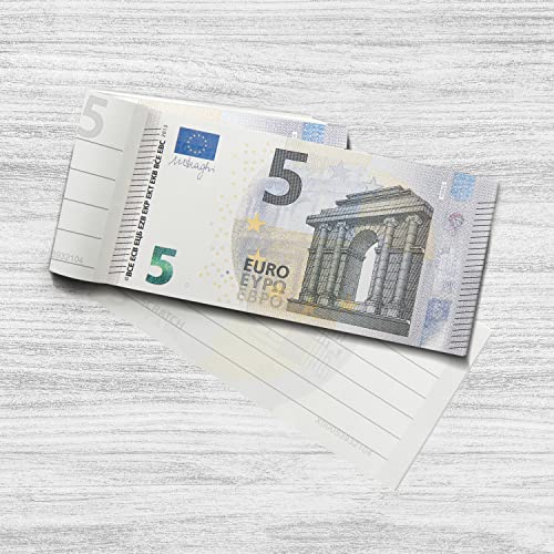 Scratch Cash Block 5 € Euro - 50 Banknoten, auf die Sie schreiben, Gutscheine, Gutscheine, Gutscheine und Gadgets (im Vergleich zu echten 125% erhöhte Größe) von Scratch Lover