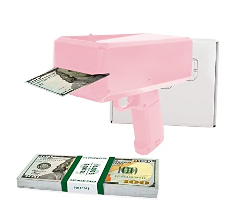 Scratch Lover Money Gun (Rosa) mit 100 x 100 Dollar Banknoten Scratch Cash (Geld zum Spielen) von Scratch Lover