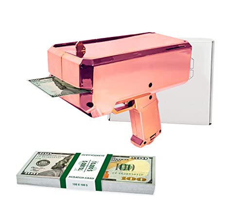 Scratch Lover Money Gun (Roségold) mit 100 x 100 Dollar Banknoten Scratch Cash (Geld zum Spielen) von Scratch Lover