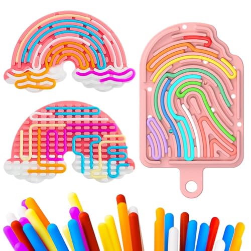 Sensorik Spielzeug Activity Board, 2PCS Silicone Sensory Fidget Toys für Stress Anxiety, Sensory Reise Toys Spiel für Kinder ab 3 Jahr & Erwachsene, mit Reisetasche & 24 Schnüren Sensorik Spielzeug Activity Board, 2PCS Silicone Sensory Fidget Toys für Stress Anxiety, Sensory Reise Toys Spiel für Kinder ab 3 Jahr & Erwachsene, mit Reisetasche & 24 Schnüren von Scribbelfein