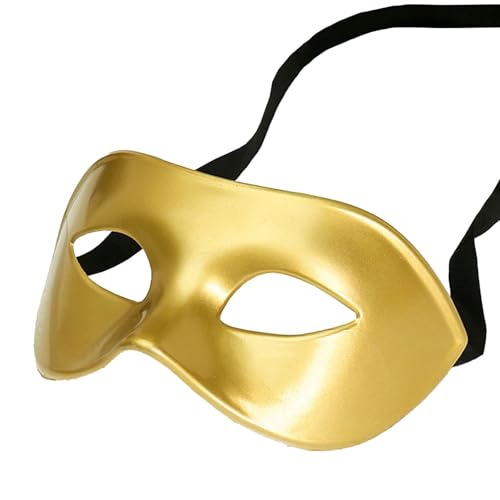 Sdhgerh Maskerade Ball Maske für Männer Frauen Venezianische Maske Mardi Gras Maske für Party Dekorationen Cosplay Kunststoff 18 x 8 cm (Gold) von Sdhgerh