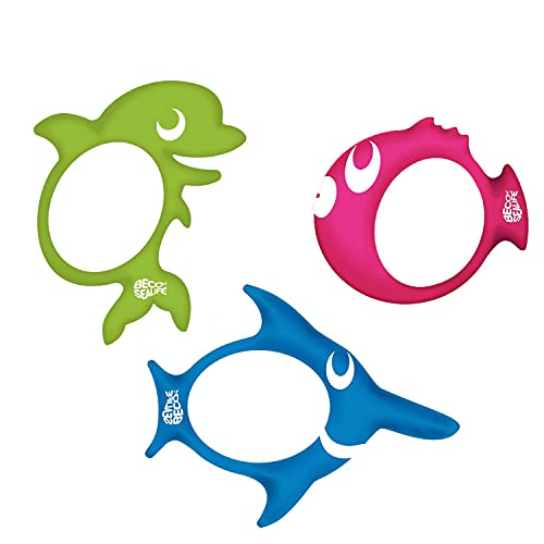 Beco Sealife Tauchring 3er Set Pinky, Ray & Sydney Tauchen Wurfring Tauchspiel von ZYZYZK