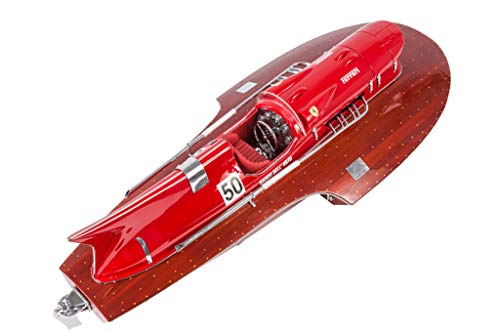 Seacraft Gallery Ferrari Hydroplane Modell Speed Boat 50 cm – Handgefertigte Holz Boot Dekor – Ferrari Hydroplane Boot – Holzdekor Spielzeug Boot – Hydroplane Rennboot Modell für Zuhause Büro von Seacraft Gallery