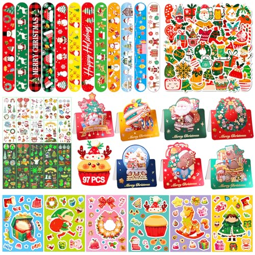 Seamart Weihnachten Schnapparmband Kinder Set, Klatscharmband, Schnapparmbänder, Bunte Armbänder Slap Armband Slap Bands Snap Bracelets, Mitgebsel Kindergeburtstag Gastgeschenke für Jungen & Mädchen Seamart Weihnachten Schnapparmband Kinder Set, Klatscharmband, Schnapparmbänder, Bunte Armbänder Slap Armband Slap Bands Snap Bracelets, Mitgebsel Kindergeburtstag Gastgeschenke für Jungen & Mädchen von Seamart