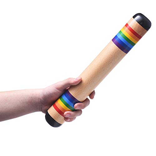 13,8 Zoll Regenstab, Holz Regenmacher Rassel Shaker Regenröhre, Musikalisches sensorisches auditives Entwicklungsinstrument für Babys, Kleinkinder und Kinder von Seasaww