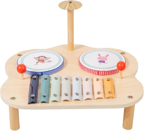 Kinder Schlagzeug Set für Kleinkinder Baby Musikinstrumente Montessori Vorschule Musikspielzeug Kinder Schlagzeug Xylophon Tamburin Geburtstagsgeschenke für Jungen und Mädchen von Seasaww