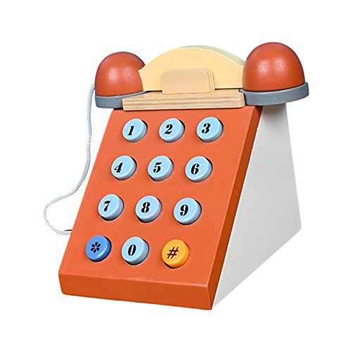 Simulation Telefon Holzspielzeug Interaktives Spielzeug Frühes Spielzeug Pretend Phone Toys Rollenspiel für Jungen und Mädchen von Seasaww