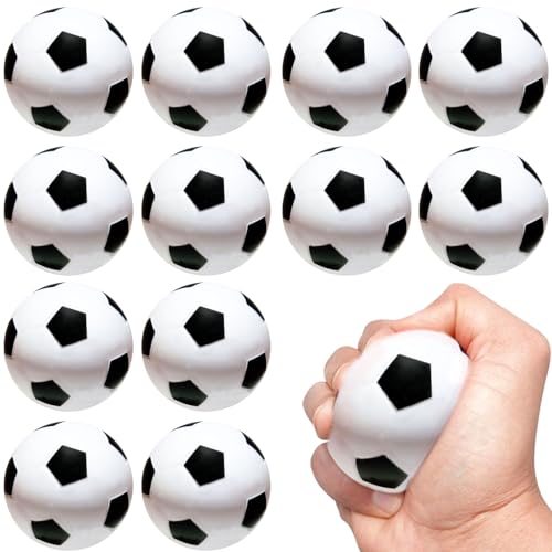 12 Stück Mini Fußball, Aufblasbarer Schaumstoffbälle, Mini Sportbälle, Schaumstoff-Tennisbälle für Kinder Spielen Trainieren, Weiche Schaumstoff-Tennisbälle, Kinder und Erwachsene für Fußball Party von Seasboes