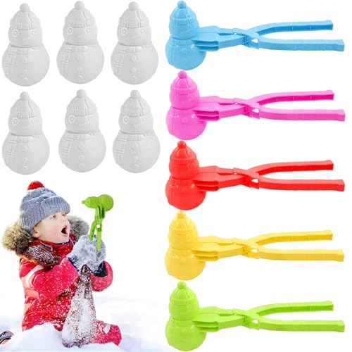 Schneeball Former, 5 Stk Schneeballzange, Sandball Schneeball Clip, Schneeball Maker,Farbe Sandball Maker Sandspielzeug,Schneeformen Viele Formen Winter Outdoor Spielzeug für Schneeballschlacht Spiele von Seasboes