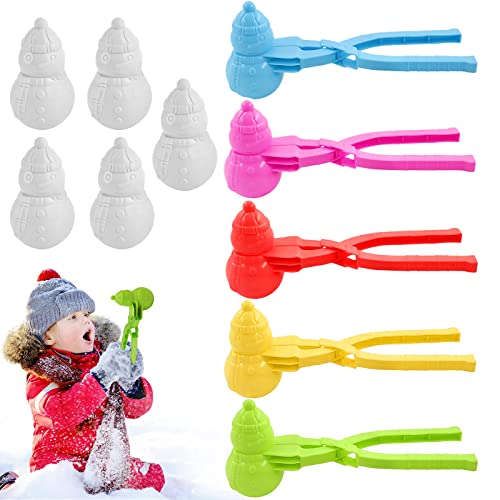 5 Stück Schneeball Former, Schneeballzange, Sandball Schneeball Clip, Schneeball Maker, Schneeformen Viele Formen Winter Outdoor Spielzeug für Schneeballschlacht Spiele, Winter Schnee Strand von Seasboes