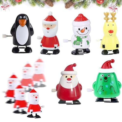 6 Stk Weihnachten Aufziehspielzeug, Uhrwerk Spielzeug, Kinder Aufziehspielzeug, Schneemann Weihnachtsmann Figur Uhrwerk Spielzeug, Aufziehfigur Weihnachten Deko Figuren Geschenk, Weihnachten Geschenk von Seasboes