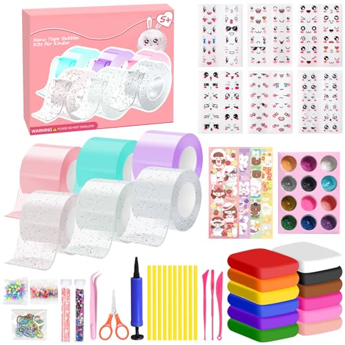 Nano Tape Bubbles Set, Nano Tape Bubbles Set für Kinder, Magic Tape with Sparkling Powder, Multipurpose Transparent DIY Poster Tape Handmade Decompression für Blowing and Bubble Decompression (C) von Seasboes