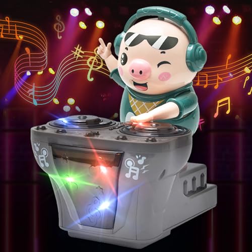 Seasboes DJ Swinging Piggy Toy, Musik Tanzendes Schwein Spielzeug, Lustig Schweinchen-Musikspielzeug, Interaktives Krabbelnde Spielzeug, Früh Lernspielzeug für Kinder von Seasboes