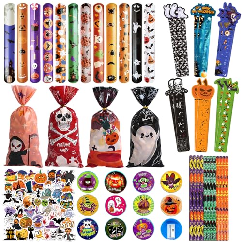 Seasboes Halloween Schreibwaren Geschenk, 110 Stück Kinder Party Mitgebsel, Kinder Halloween Süßigkeiten Tüten, Partygeschenk Mitgebel Spielzeug inklusive Halloween Bleistifte, Lineale, Aufkleber Seasboes Halloween Schreibwaren Geschenk, 110 Stück Kinder Party Mitgebsel, Kinder Halloween Süßigkeiten Tüten, Partygeschenk Mitgebel Spielzeug inklusive Halloween Bleistifte, Lineale, Aufkleber von Seasboes