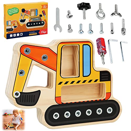 Seasboes Montessori Spielzeug ab 3 4 5 Jahre, Bagger Spielzeug ab 3 Jahre, Montessori Holz Schraubbrett, Busy Board Holzspielzeug, Kinderspielzeug Motorikspielzeug Lernspiele Geschenk Mädchen Junge Seasboes Montessori Spielzeug ab 3 4 5 Jahre, Bagger Spielzeug ab 3 Jahre, Montessori Holz Schraubbrett, Busy Board Holzspielzeug, Kinderspielzeug Motorikspielzeug Lernspiele Geschenk Mädchen Junge von Seasboes