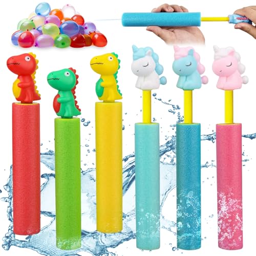 Seasboes Wasserspritzpistole, 6 Stück Wasserpistole Klein Spielzeug für Kinder, Wasserspritzpistolen Schaumstoff, Wasserpistole Kinder, für Sommer Pool Party Strand Wasserspielzeug Outdoor von Seasboes