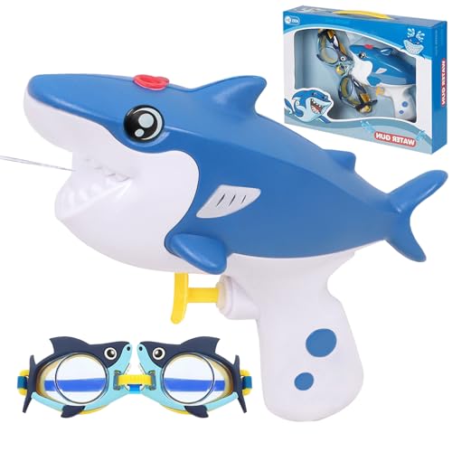 Wasserpistole für Kinder, 2 Stück Hai Wasserpistole Taucherbrille, Wasserspritzpistole Spielzeug, Cartoon Hai Schwimm Brille, Hai Design Wasserpistolen für Strand, Pool Partys, Aktivitäten Freien Wasserpistole für Kinder, 2 Stück Hai Wasserpistole Taucherbrille, Wasserspritzpistole Spielzeug, Cartoon Hai Schwimm Brille, Hai Design Wasserpistolen für Strand, Pool Partys, Aktivitäten Freien von Seasboes