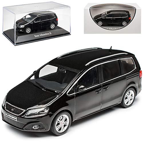 Seat Alhambra Schwarz Van Ab 2010 2. Generation 1/43 Modell Auto mit individiuellem Wunschkennzeichen von Seat