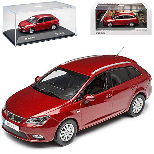 Seat Ibiza ST IV 6J Rot Metallic Kombi Modell 2008-2017 Version Facelift 2012-2015 1/43 Ixo Modell Auto mit individiuellem Wunschkennzeichen von Seat