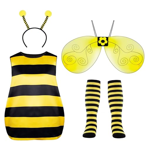 Seawhisper Bienen Kostüm Damen Große Größen Bienenkostüm Erwachsene Faschingskostüme Übergröße Karneval Halloween Kostüm 50 52 von Seawhisper