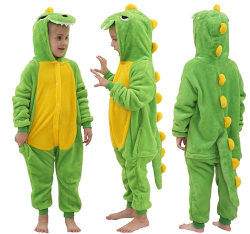 Seawhisper Dinosaurier Kostüm Kinder Dino Dinokostüm Drachenkostüm Kinder Mädchen Jungen Halloween Kostüme 104-110 von Seawhisper