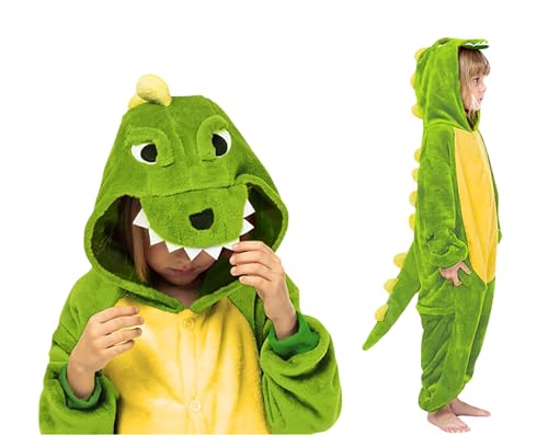 Seawhisper Dinosaurier Kostüm Kinder Dino Dinokostüm Drachenkostüm Kinder Mädchen Jungen Halloween Kostüme 104-110 von Seawhisper