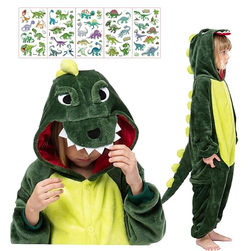 Seawhisper Dinosaurier Kostüm Kinder Mädchen Grün Dino Overall Karnevalskostüm Fasnachtskostüme 104 110 von Seawhisper