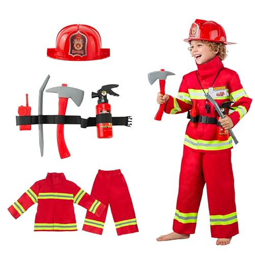 Seawhisper Feuerwehr Kostüm Kinder Jungen Feuerwehrmann Fasching Karneval Faschingskostüme 104 110 von Seawhisper