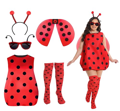 Seawhisper Marienkäfer Kostüm Damen Große Größen Käfer Erwachsene Ladybug Übergröße Faschingskostüme 42 44 von Seawhisper