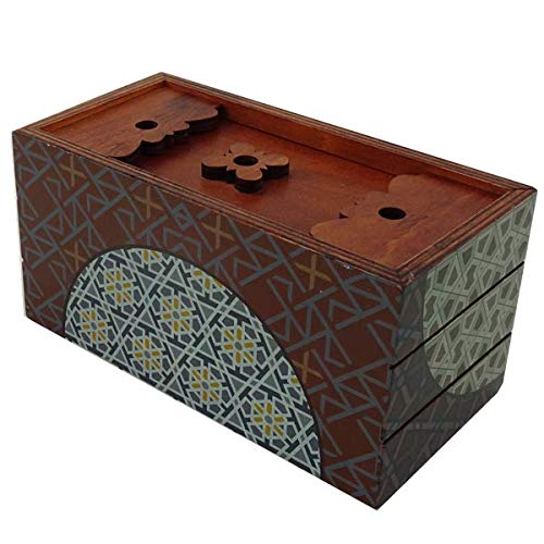 Secret Box XP0160 Winter Holzpuzzle Japanische Stufe 5. Geniusspiel Schatzsicherung 16 x 7,9 x 7,9 cm, Dunkelbraun, único von Secret Box