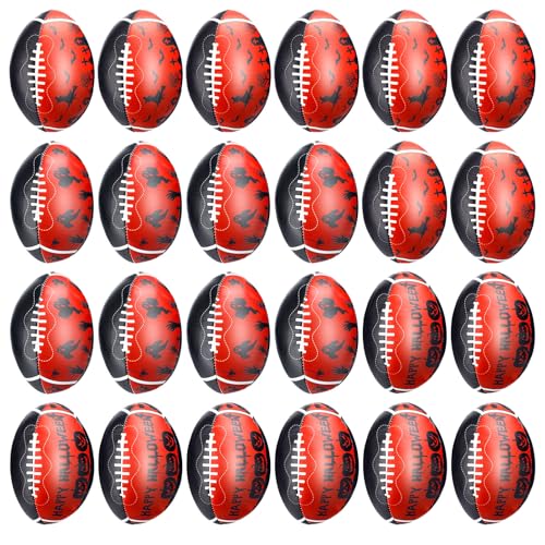 Seenelling 24 Stück Halloween Fußball Stressball Sport Stress Ball Angst Fußball Party Gefälligkeiten Süßes oder Saures Handout für Karneval Belohnung Party Tasche Geschenk Füllstoffe Dekorationen von Seenelling