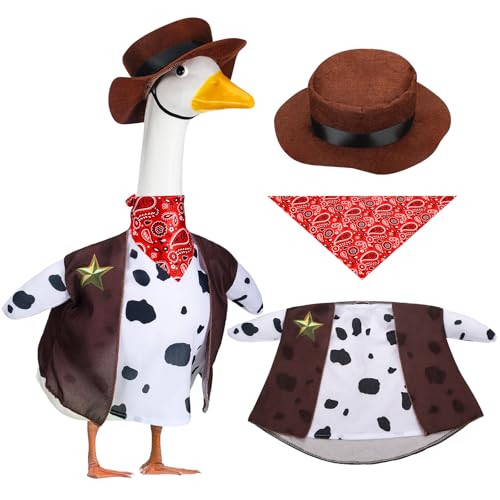 Seenelling Halloween-Cowboy-/Veranda-Gans-Outfits für 58,4 cm hohe Zement- oder Kunststoffgans-Kleidung für Hofgans von Seenelling