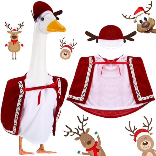 Seenelling Weihnachts-Elchgans-Outfits für 58,4 cm hohe Zement- oder Kunststoff-Veranda-Gans-Kleidung für Hofgans von Seenelling