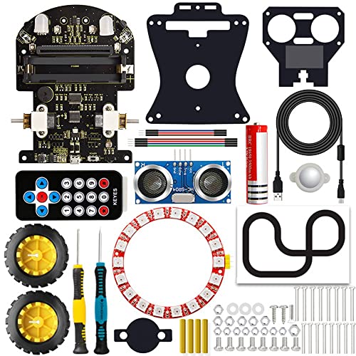 Sefdrert Mini Smart Microbit V2 Roboter für Roboter Kit Grafisches Programmierung Spielzeug Elektronisches DIY (Keine Batterie) von Sefdrert