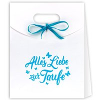 Geschenktüte, Alles Liebe zur Taufe in blau von Segelken