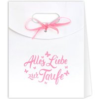 Geschenktüte, Alles Liebe zur Taufe in rosa von Segelken