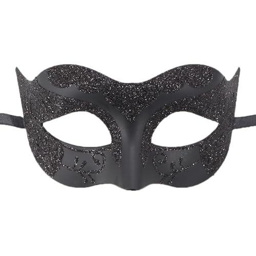 Seglorwy Maskenball-Maske für Herren, venezianischer Stil, Vintage-Maskenball, Halloween, Weihnachten, Schwarz mit Glitzer Seglorwy Maskenball-Maske für Herren, venezianischer Stil, Vintage-Maskenball, Halloween, Weihnachten, Schwarz mit Glitzer von Seglorwy