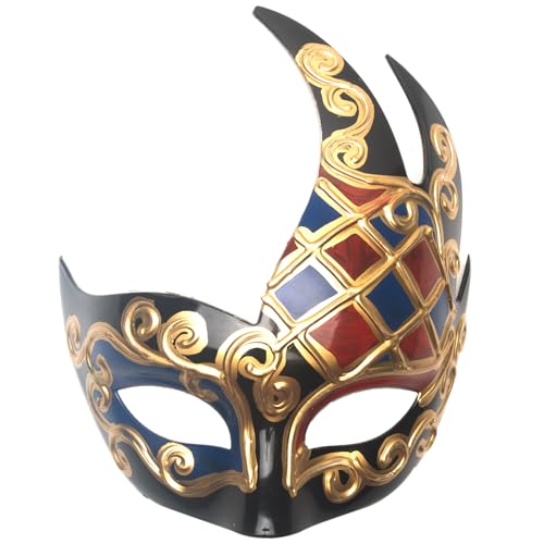 Seglorwy Maskerade Maske für Herren Vintage Venezianische Karneval Halloween Weihnachten Party Masken (schwarz mehrfarbig) von Seglorwy