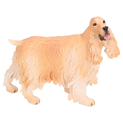 Cocker Spaniel-Figuren, Simulation, pädagogisch, pflegeleichte Hundefigur für Kinderspielzeug und Innendekoration, mit lebensechtem Aussehen, für die frühkindliche Entwicklung (PL127‑1543 Yellow) von Segrehy