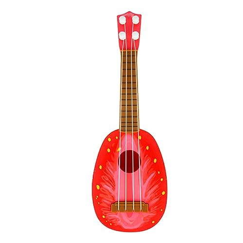 Kindergitarre, Kleinkindgitarre, Kinder-E-Gitarre, Gitarre für Kinder, Ukulele-Spielzeug, 4 Saiten, hervorragender Klang, simulierte Gitarre, Musikinstrument, (Strawberry) von Segrehy