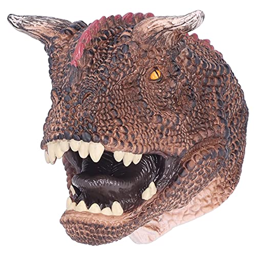 Segrehy Lebensechte Carnotaurus-Handpuppe für Kinder, handbemaltes Dinosaurierspielzeug mit Farbe, sicher für Kinder, optimal für Geschichtenerzählen und Bildung von Segrehy