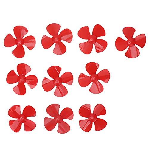 Segrehy Propeller, 80 mm Plastik 4 Blattpropeller, 10 -pcs -DIY -rotierende Spielzeugzubehör mit 2 mm Loch (Rot) von Segrehy