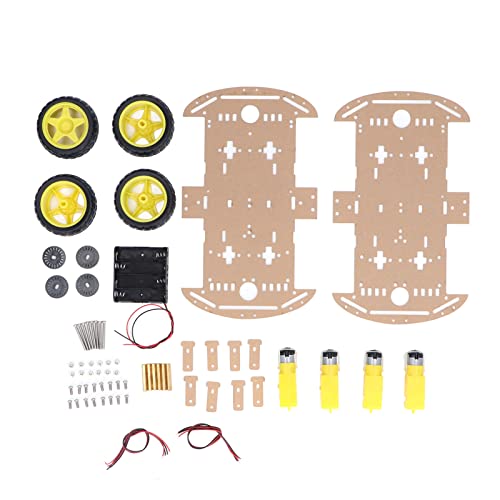 Smart Car Chassis Kit, DIY-Ersatzteile, Allrad-Antriebsmotor, Schraubenmutter-Zubehörset für Liebhaber Ferngesteuerter Autos, Acryl, ABS, 26 cm x 15 cm Smart Car Chassis Kit, DIY-Ersatzteile, Allrad-Antriebsmotor, Schraubenmutter-Zubehörset für Liebhaber Ferngesteuerter Autos, Acryl, ABS, 26 cm x 15 cm von Segrehy
