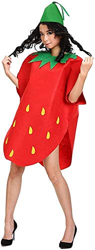 Segreto Damen Herren Kostüm Erdbeere Erwachsenen Erdbeerenkostüm für Halloween Karnevalskostüme Party Verkleidung Rollenspiel Cosplay von Segreto