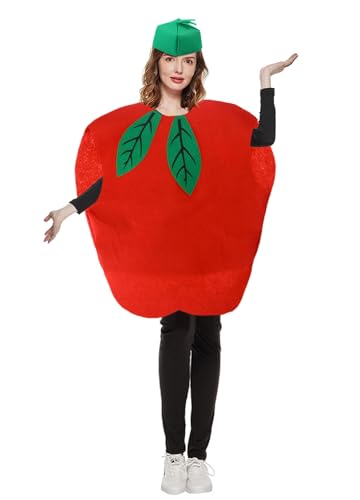 Segreto Unisex Erwachsenen Apfel Kostüm Ärmelloses Oberteil für Halloween Karnevalskostüme Party Verkleidung Rollenspiel Cosplay von Segreto