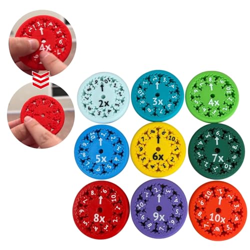 9 Stück Mathe Fidget-Spinners, Lindert Stress Zappel Lernspiel Spielzeug, Addition, Subtraktion, Multiplikation Und Division Lernen (Multiplikation und Division) von Seguire