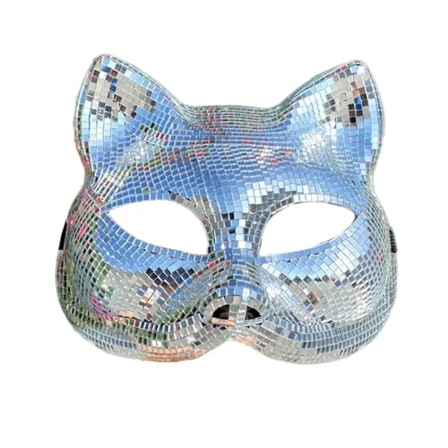 Sehuby Disco-Maske, elegantes Katzengesicht für Partys, auffällige, glitzernde Katzen, Diskotheken für Clubbing, Geburtstage und Feiern von Sehuby