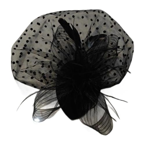 Sehuby Fascinator für Damen, eleganter Clip, gefiederter Kopfschmuck für Make-up, Party, Maskeraden, Flapper, Cosplay von Sehuby